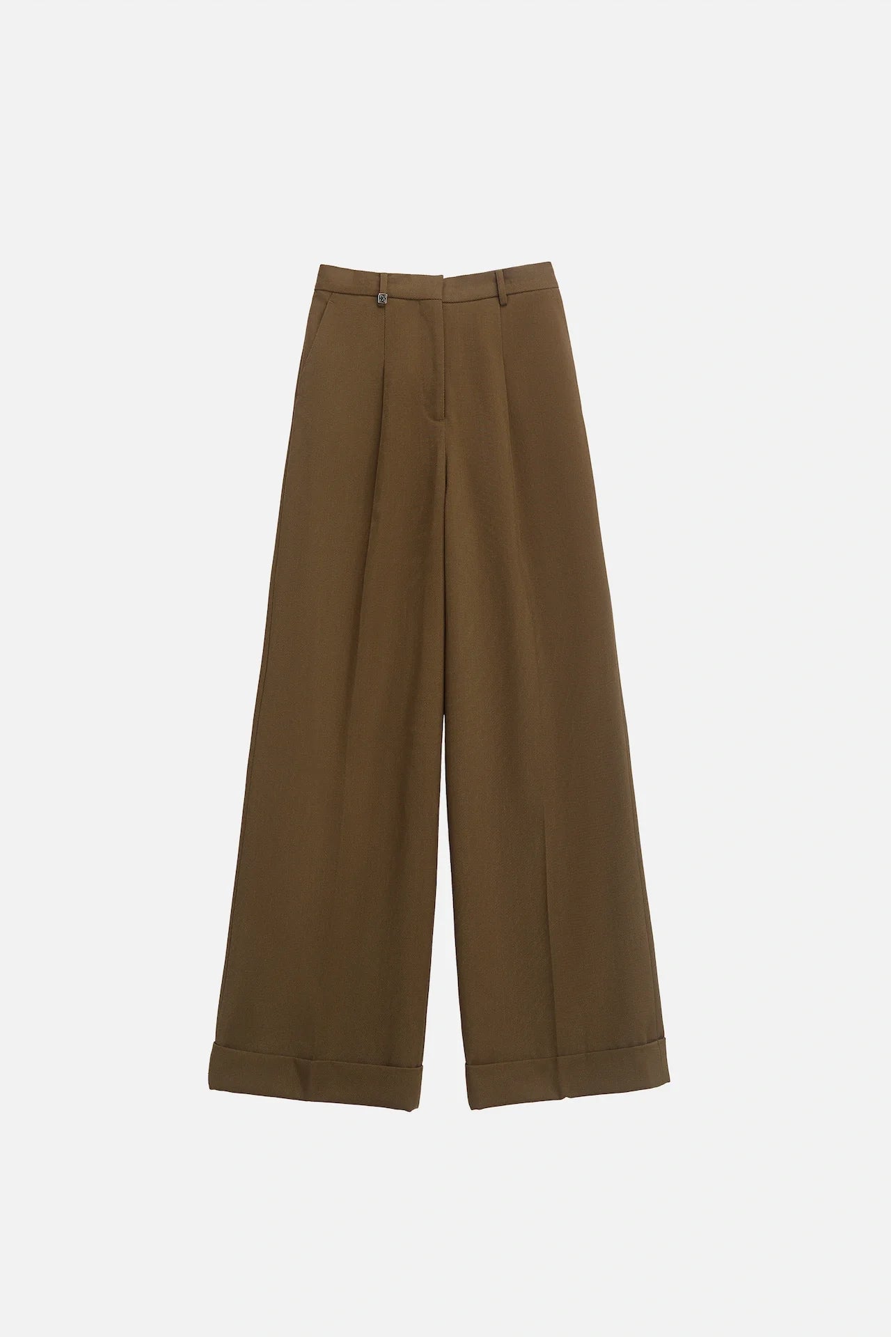 WOOL PLEATED TROUSERS