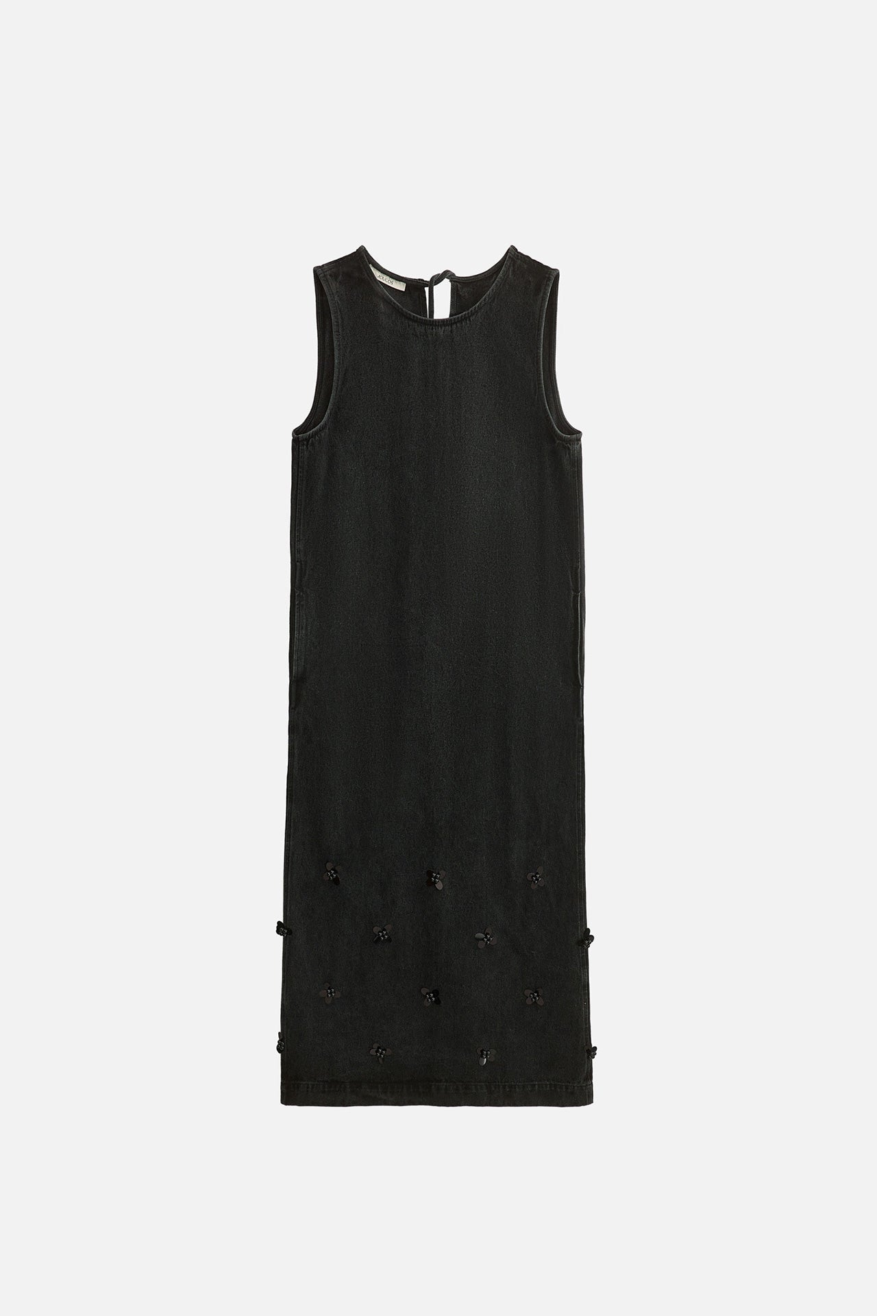 BEADED DENIM DRESS