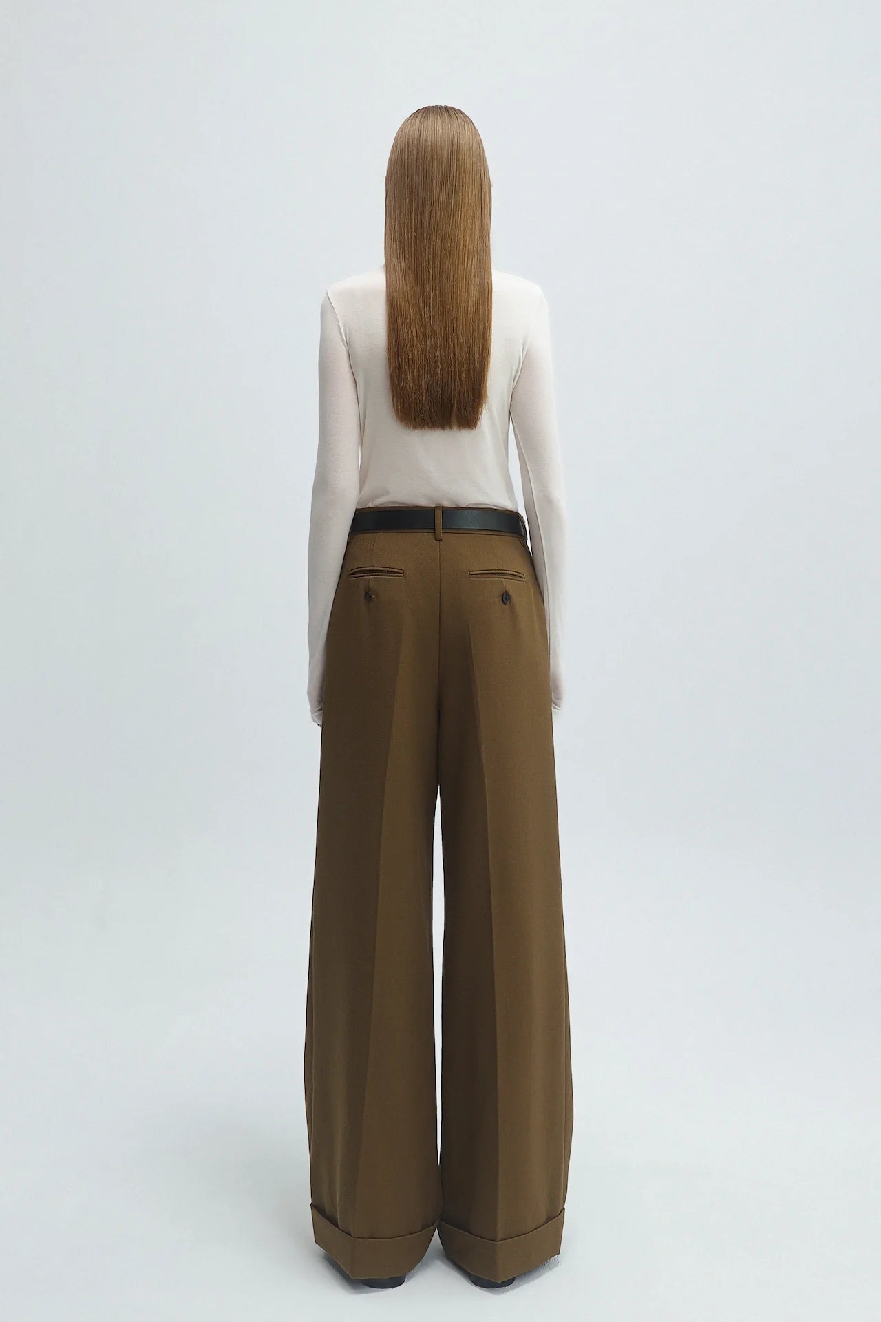 WOOL PLEATED TROUSERS