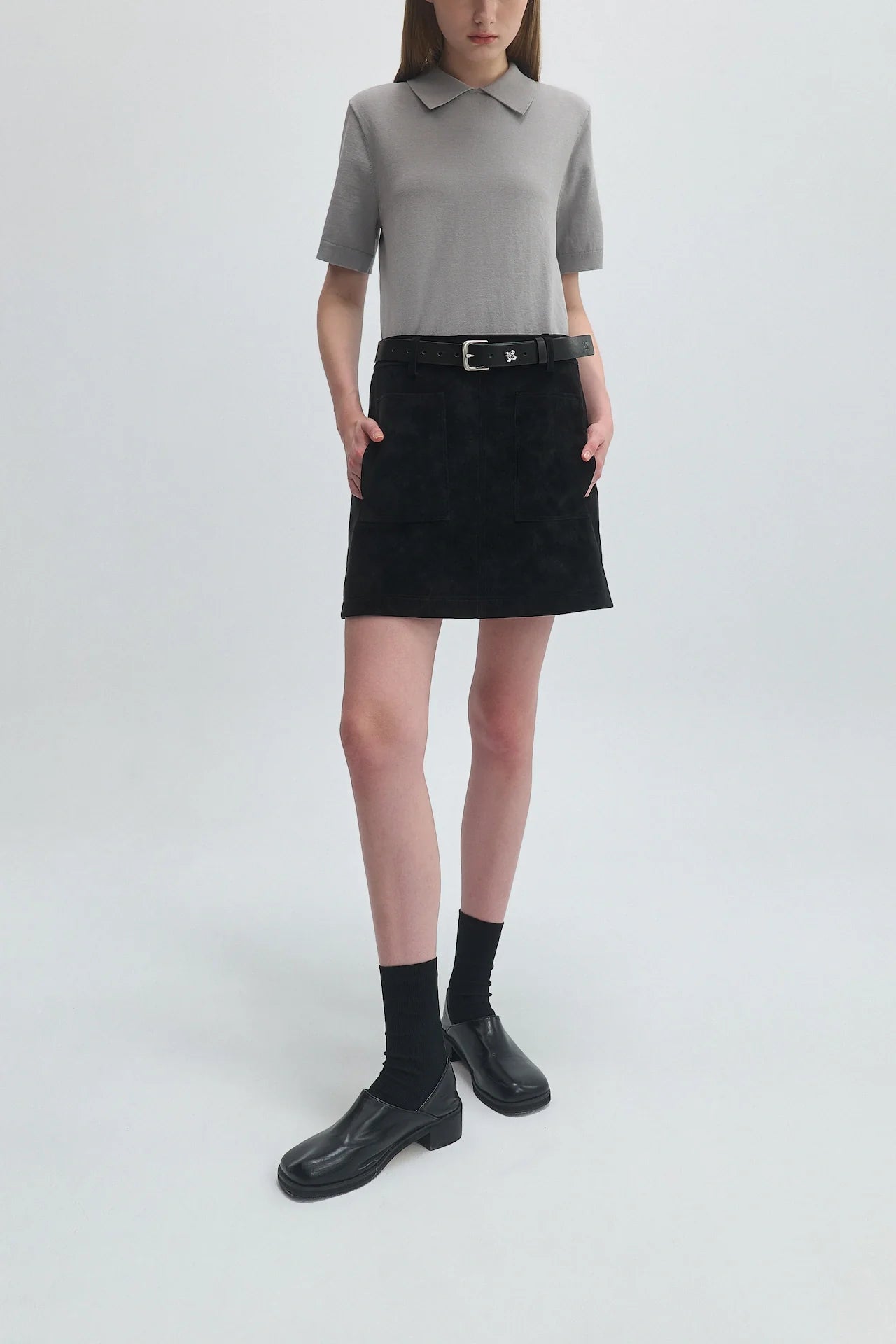 SUEDE LEATHER SKIRT