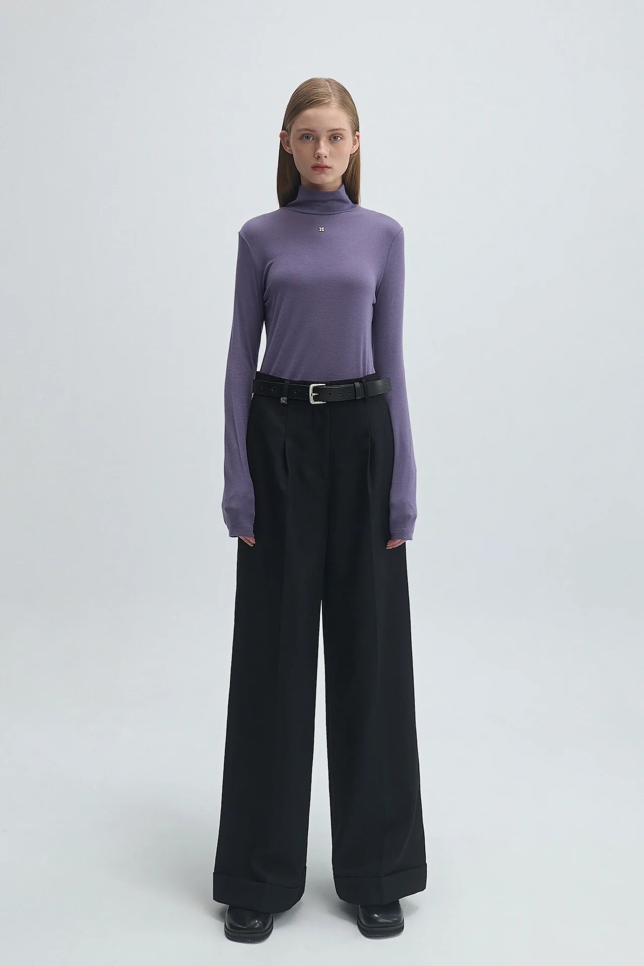 WOOL PLEATED TROUSERS