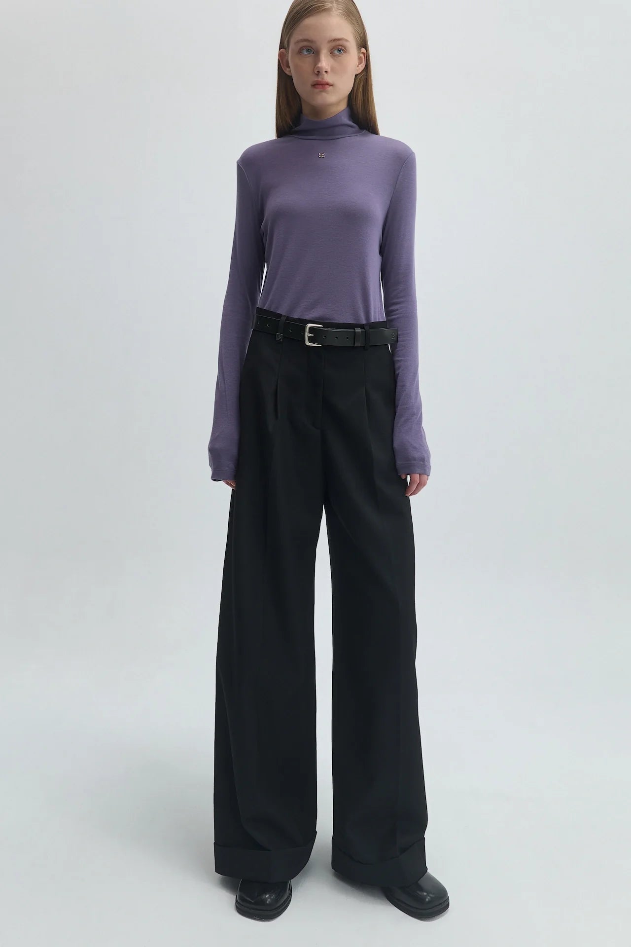 WOOL PLEATED TROUSERS