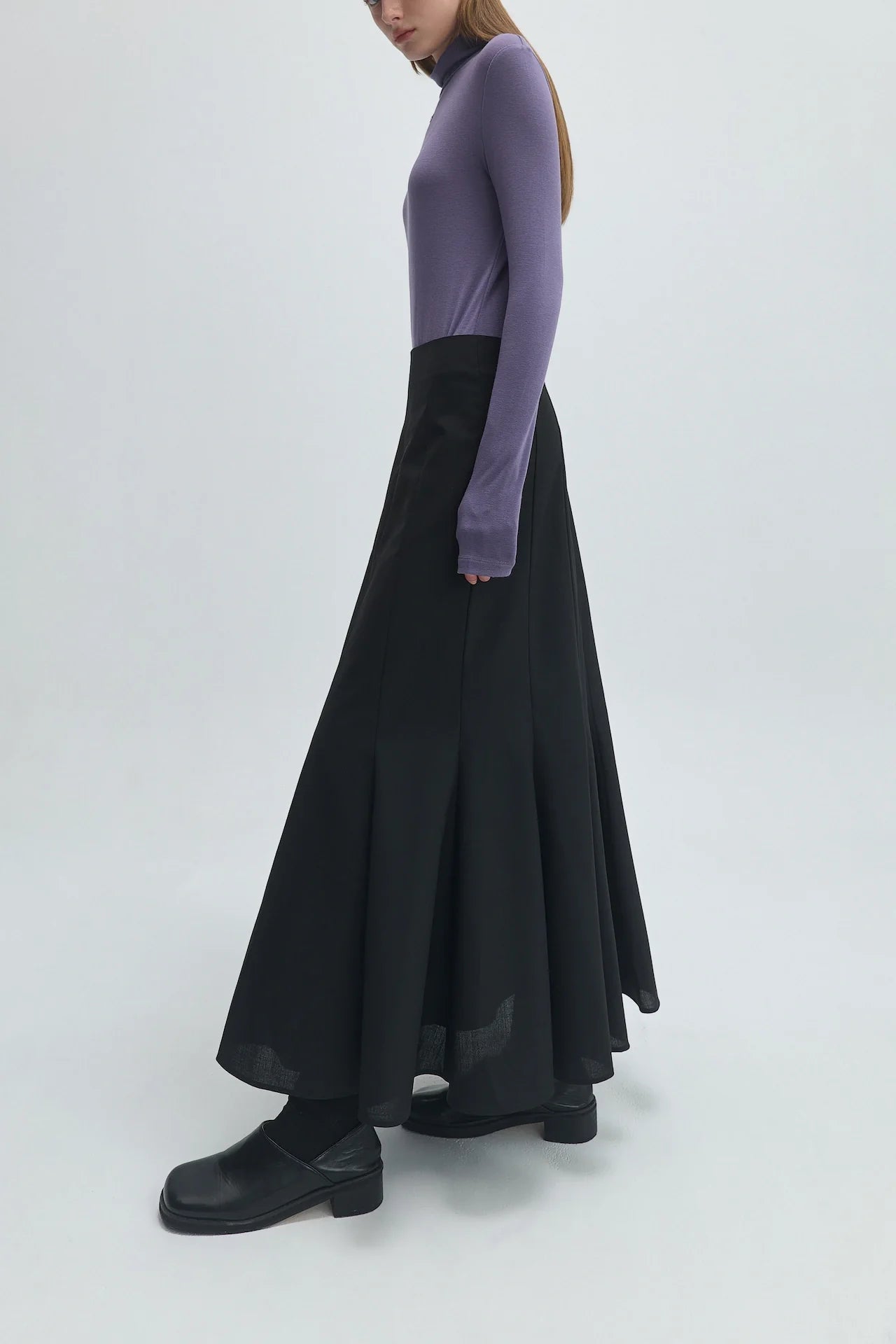 WOOL FLARED SKIRT