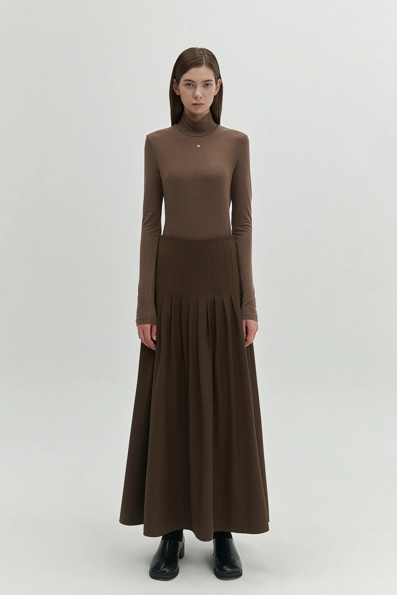 WOOL PLEATED SKIRT