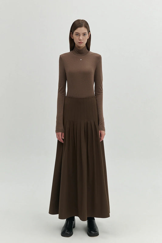 WOOL PLEATED SKIRT