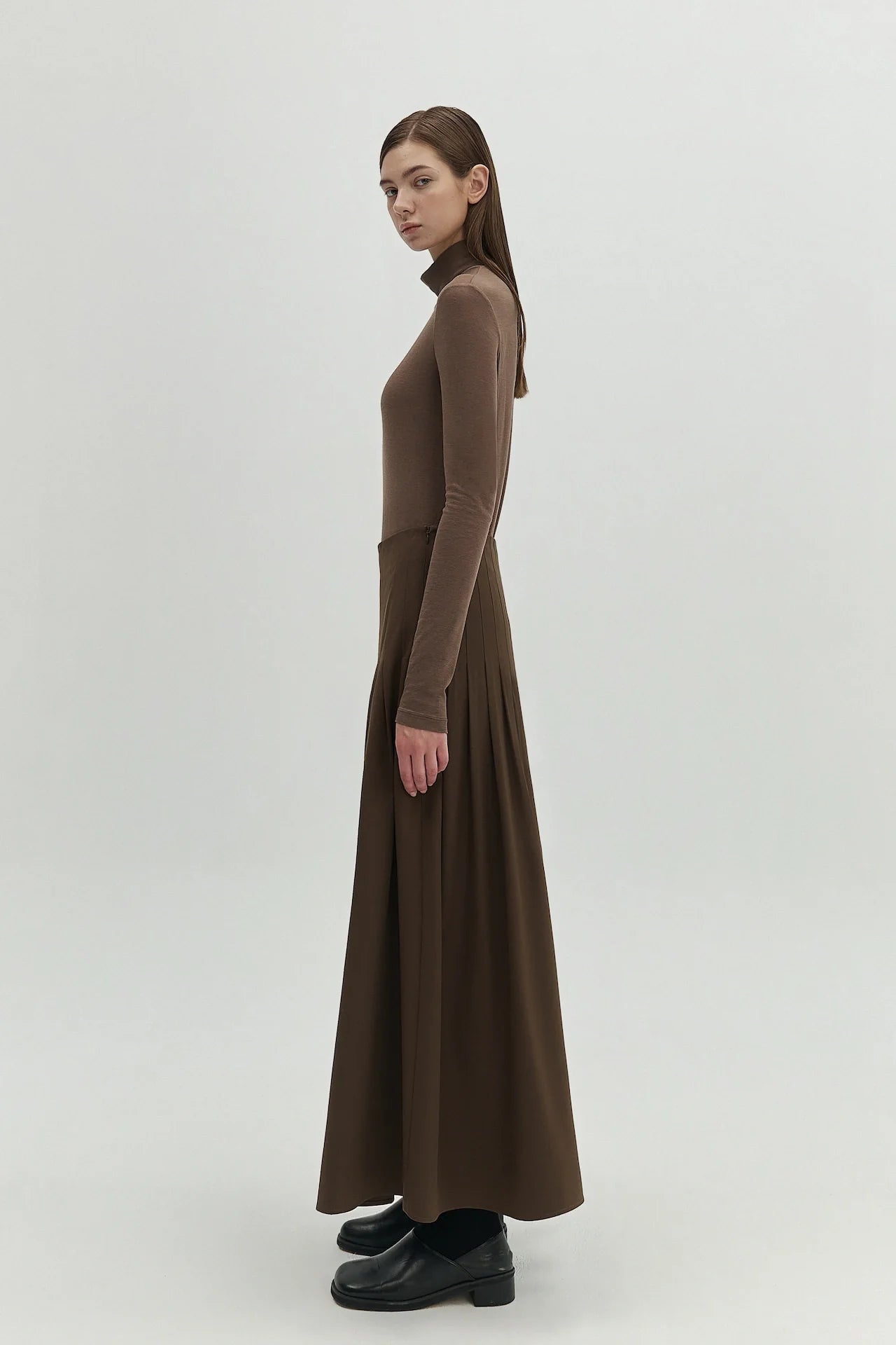 WOOL PLEATED SKIRT