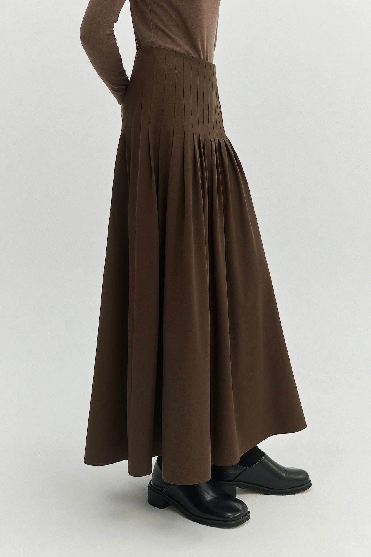 WOOL PLEATED SKIRT