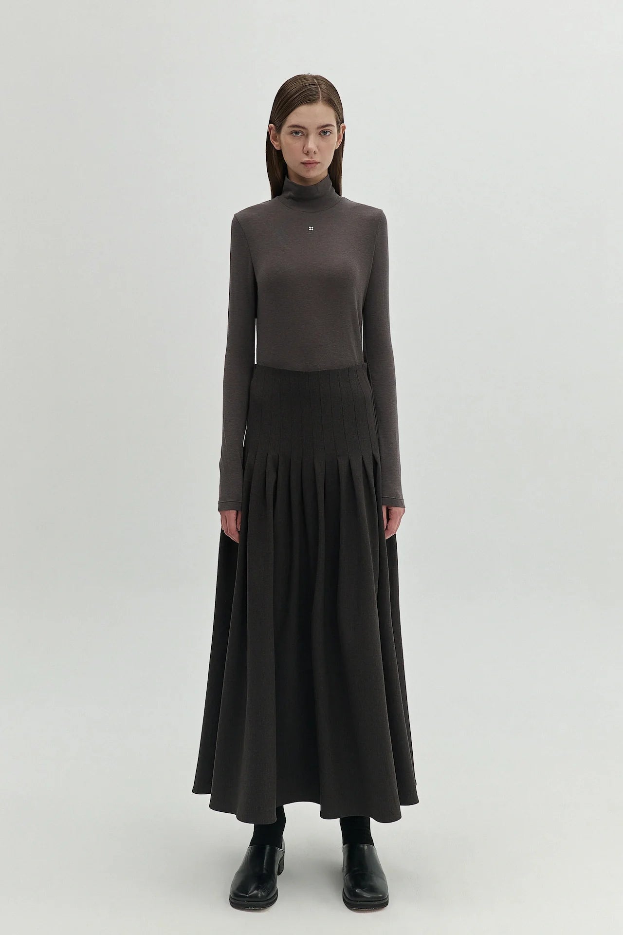 WOOL PLEATED SKIRT