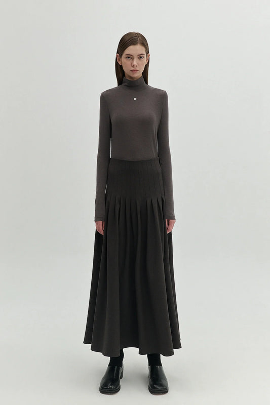 WOOL PLEATED SKIRT