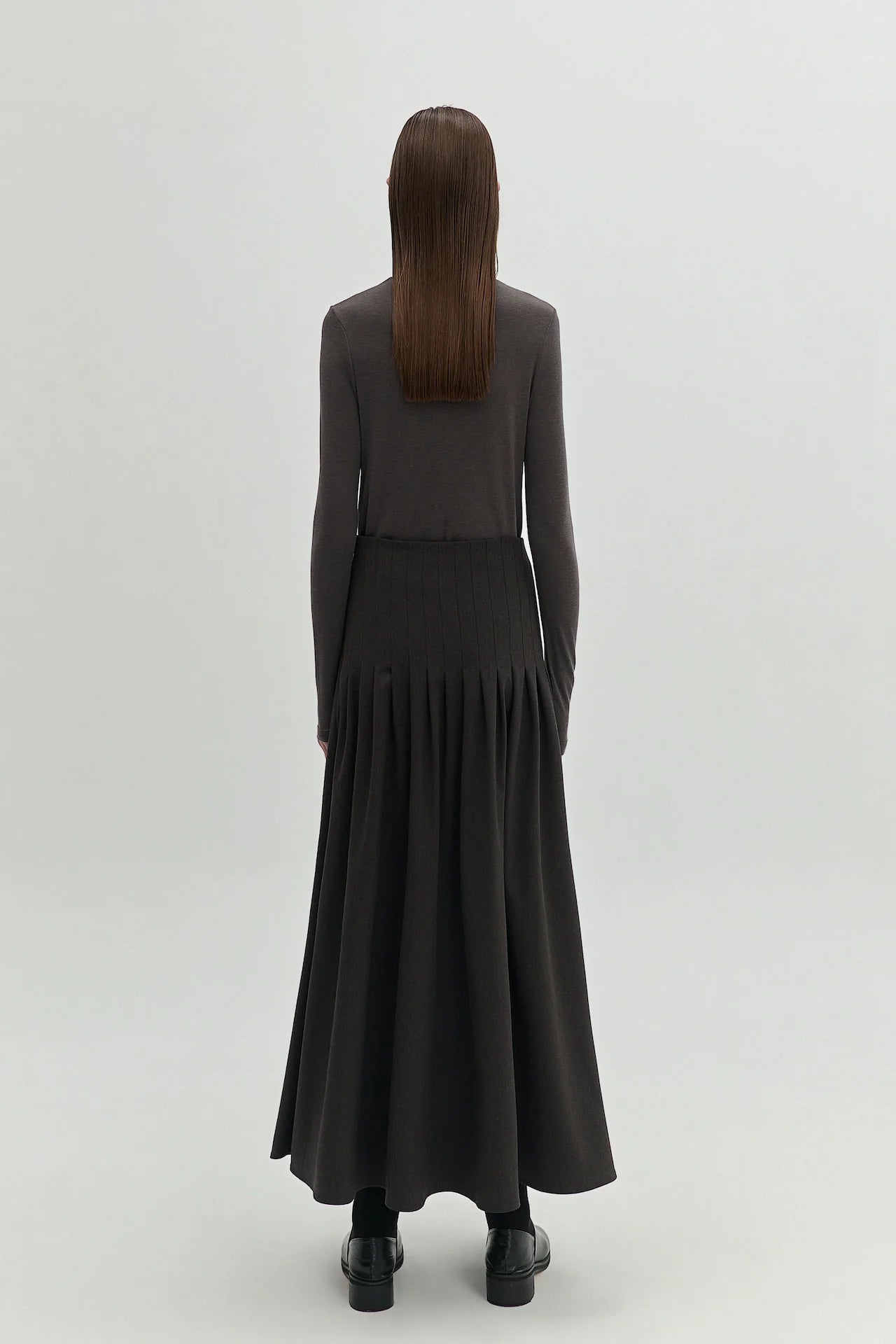 WOOL PLEATED SKIRT