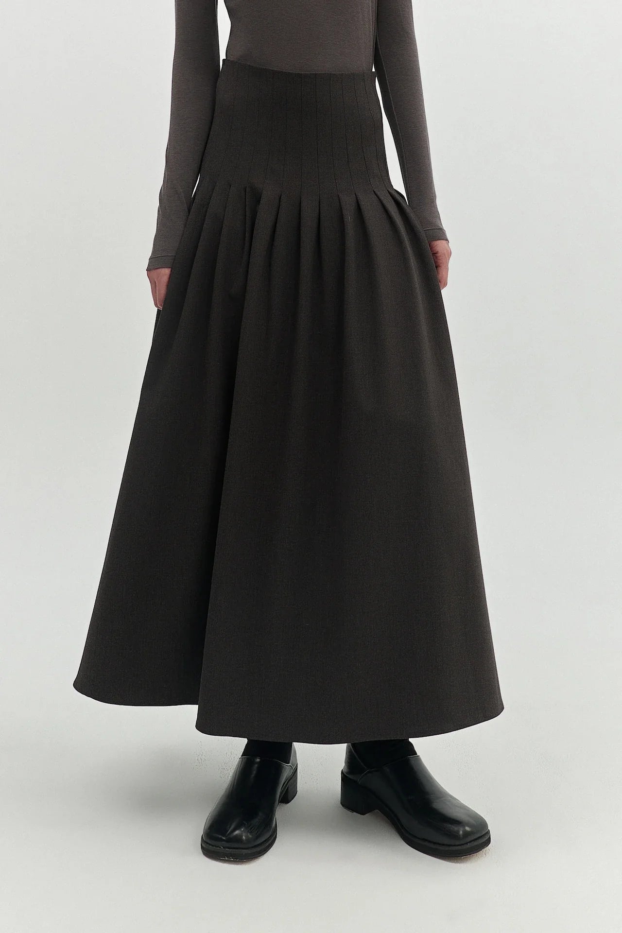 WOOL PLEATED SKIRT