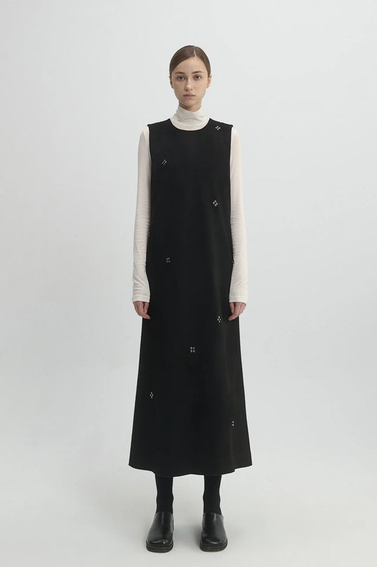 EYELET DETAIL DRESS
