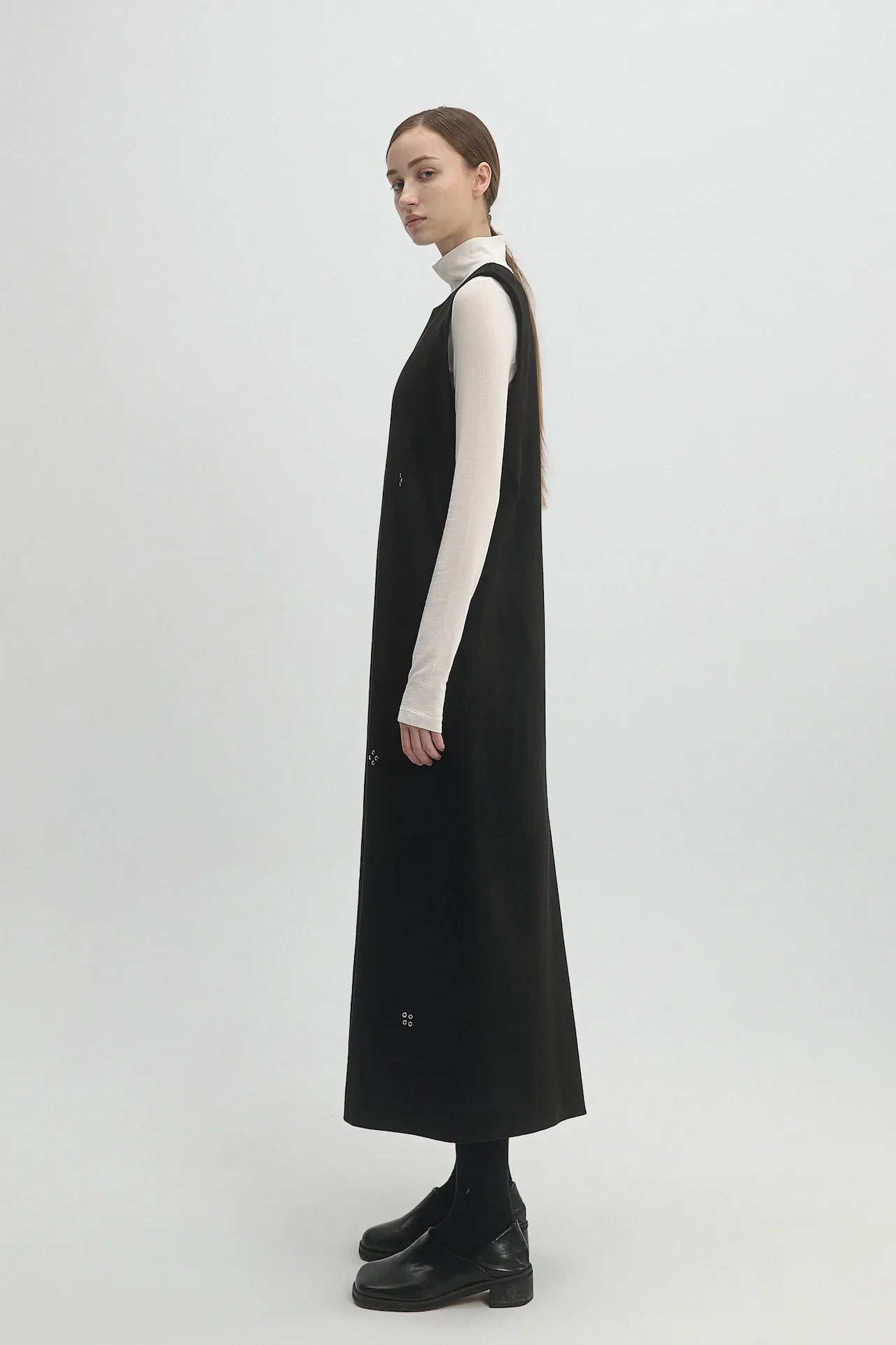 EYELET DETAIL DRESS
