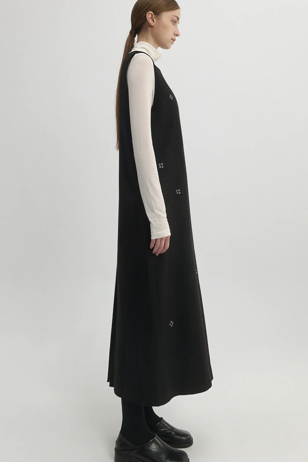 EYELET DETAIL DRESS