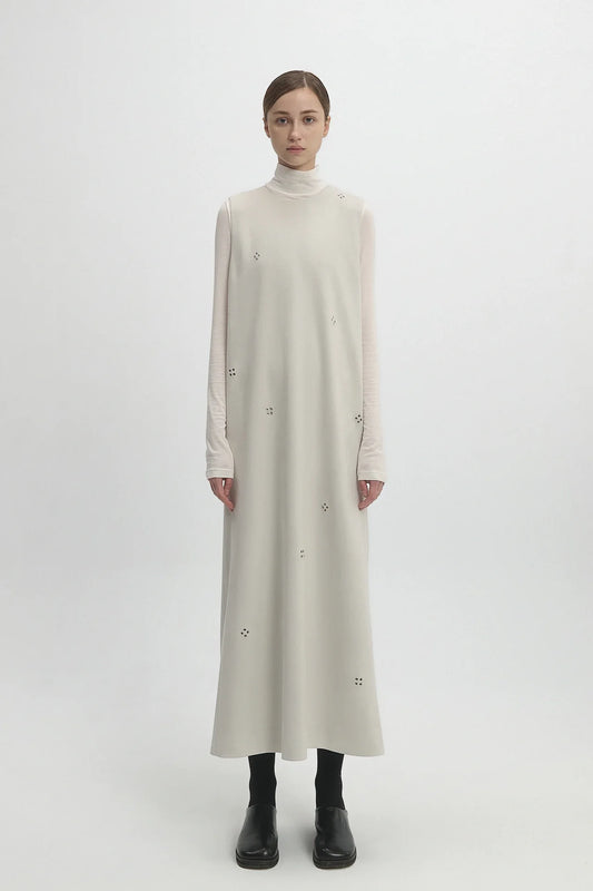EYELET DETAIL DRESS
