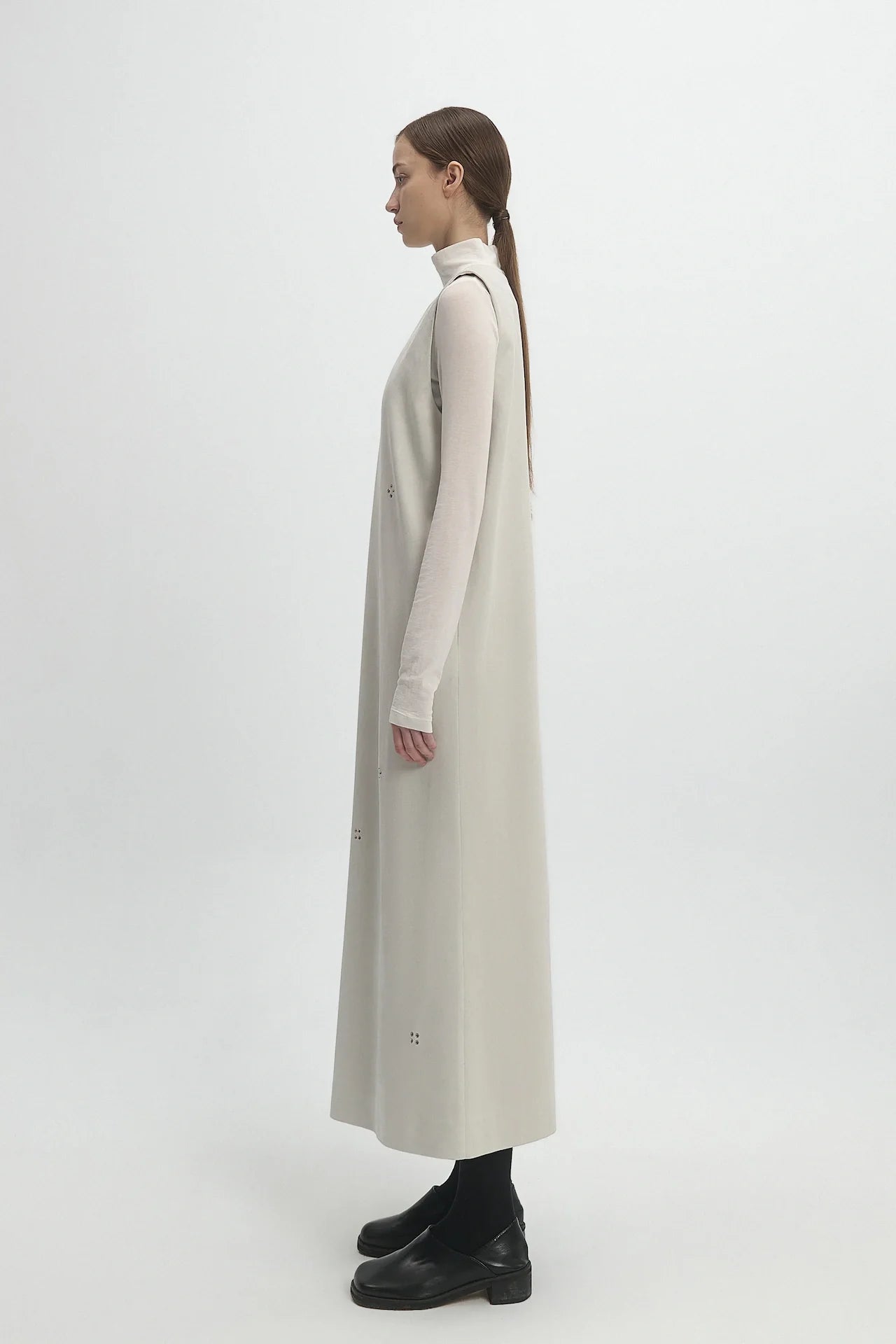 EYELET DETAIL DRESS