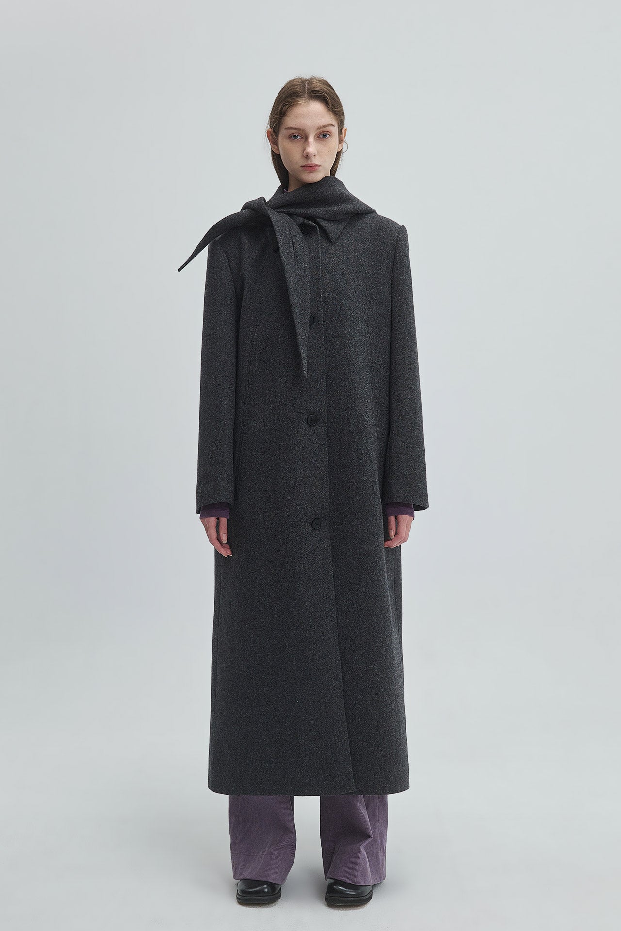 HOODED WOOL COAT