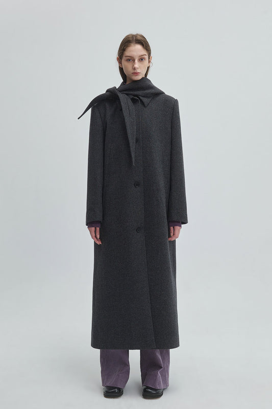 HOODED WOOL COAT