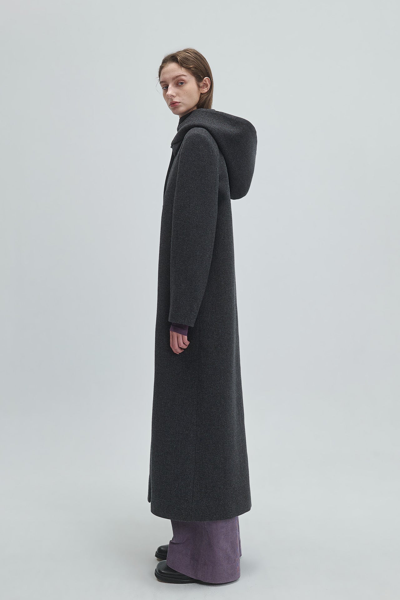 HOODED WOOL COAT