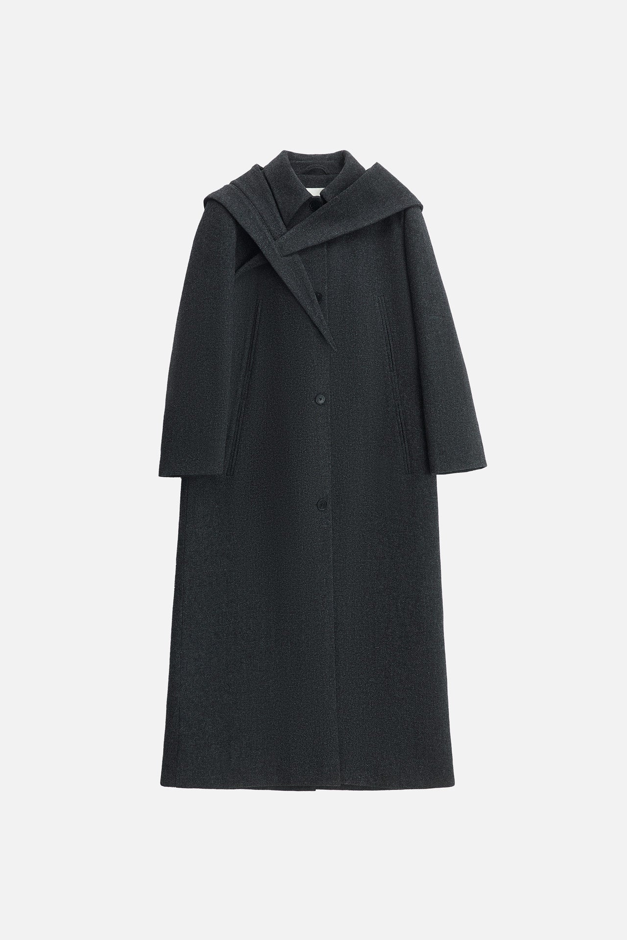 HOODED WOOL COAT
