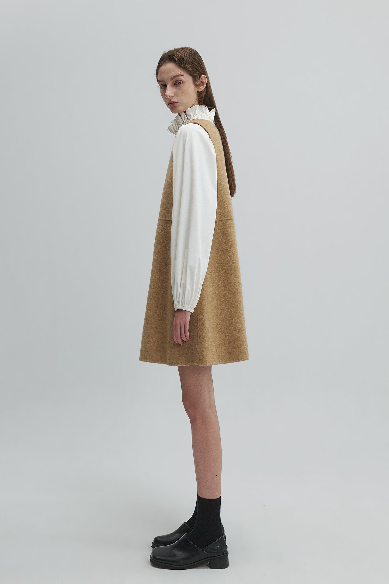DOUBLE-FACED WOOL DRESS
