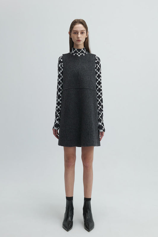 DOUBLE-FACED WOOL DRESS