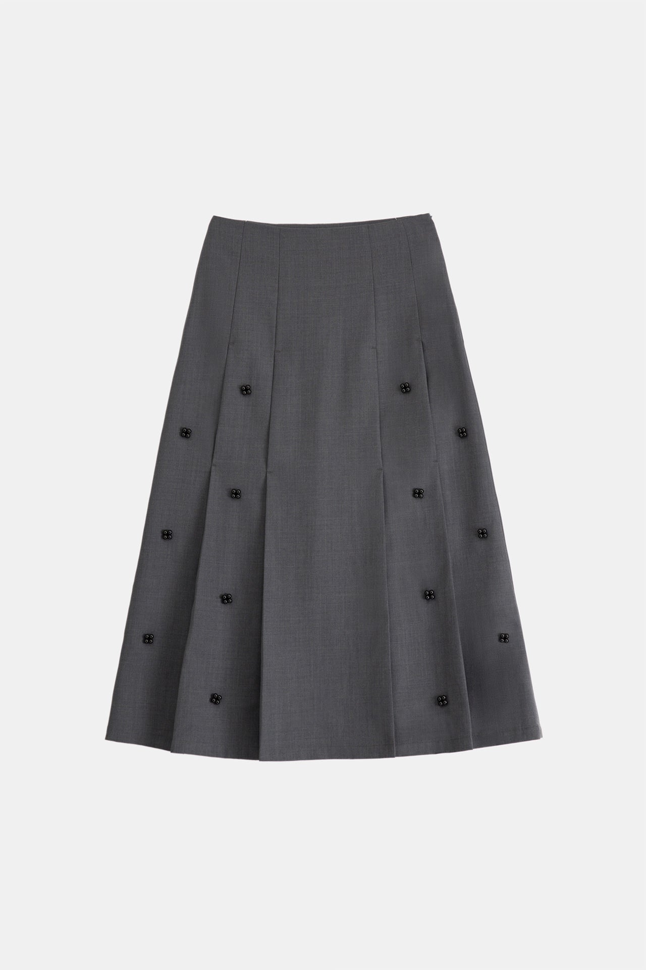 PLEATED SKIRT WITH BEADED EMBELLISHMENTS