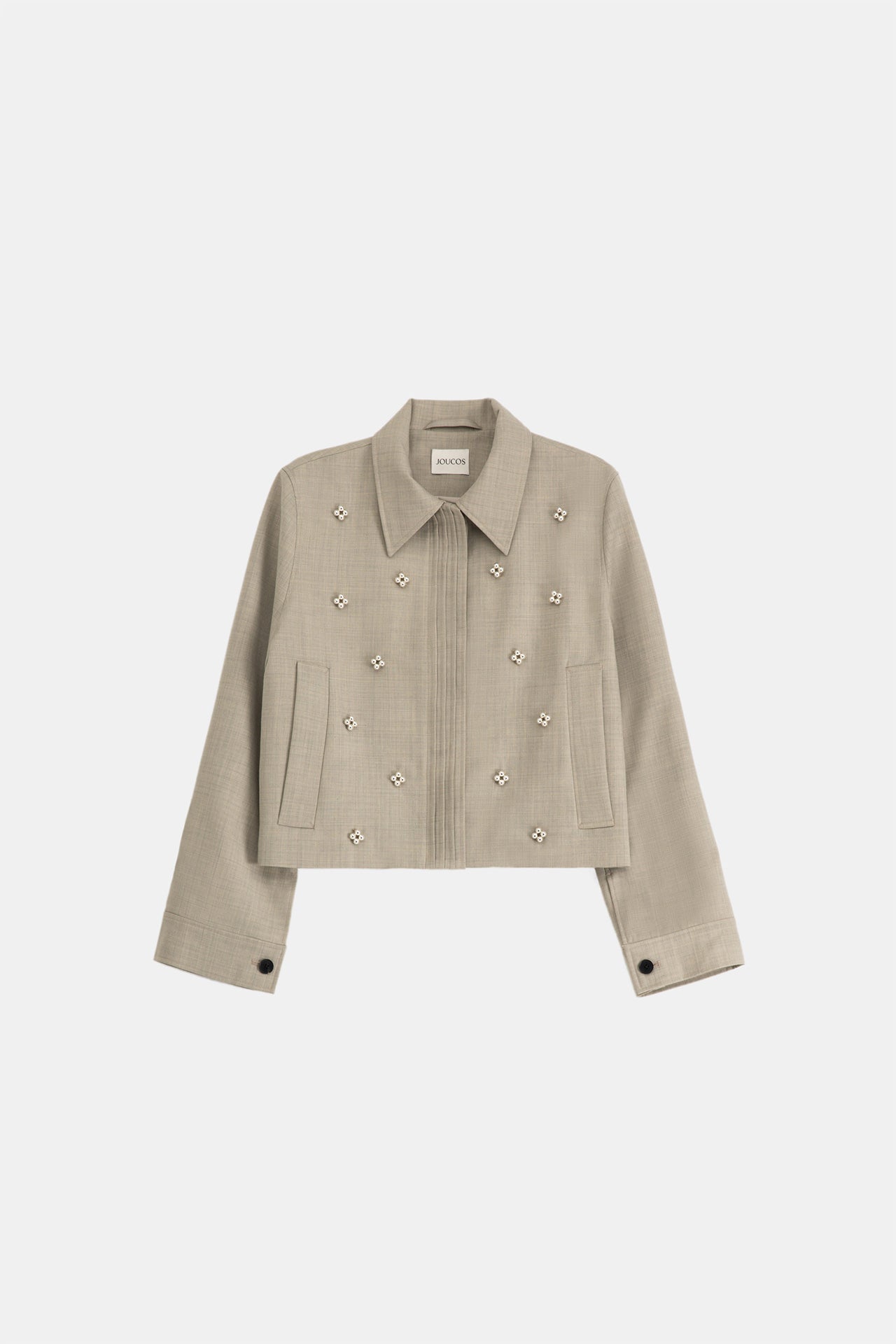 CROPPED JACKET WITH BEADED EMBELLISHMENTS