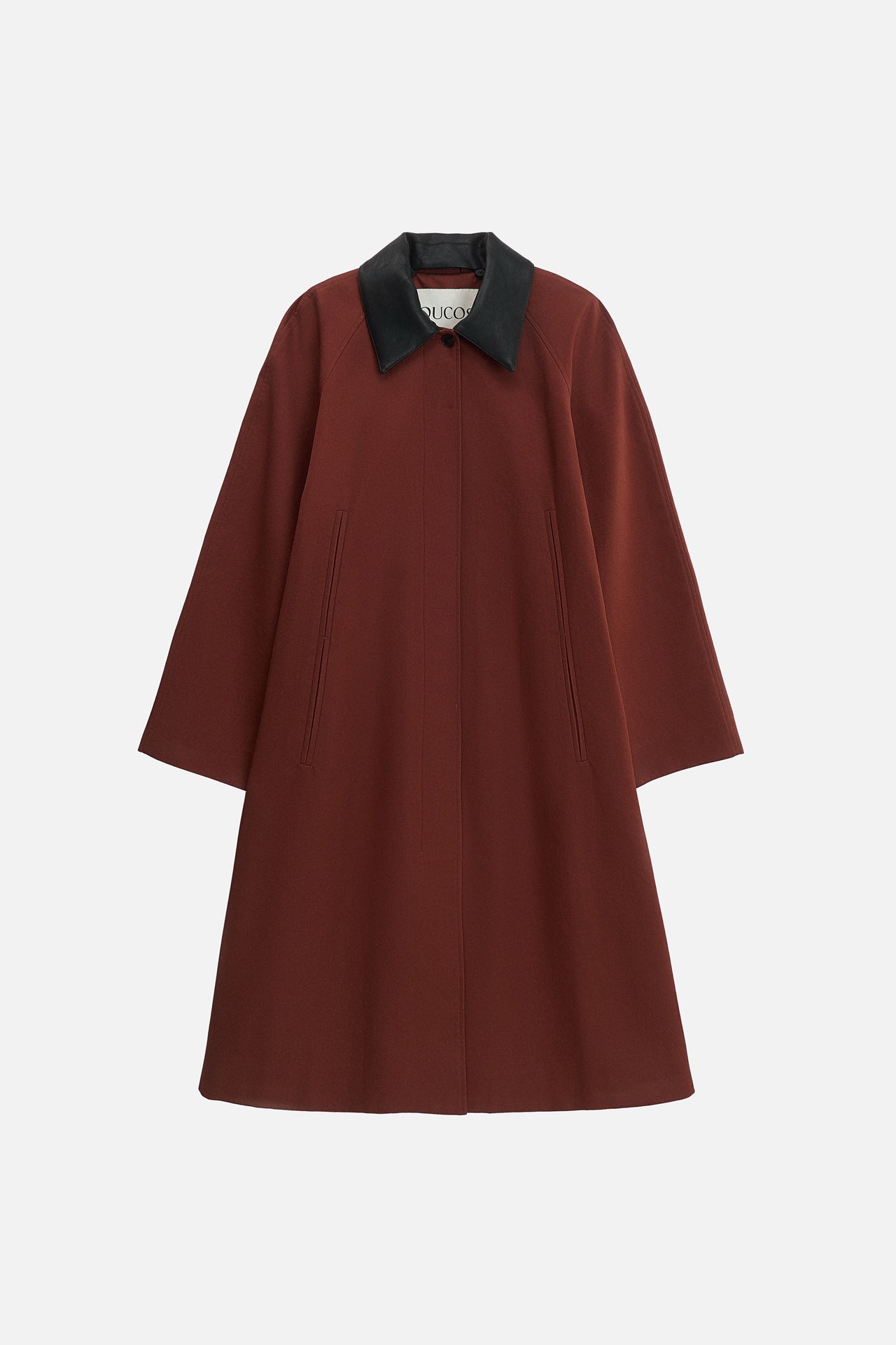 LEATHER COLLAR COAT