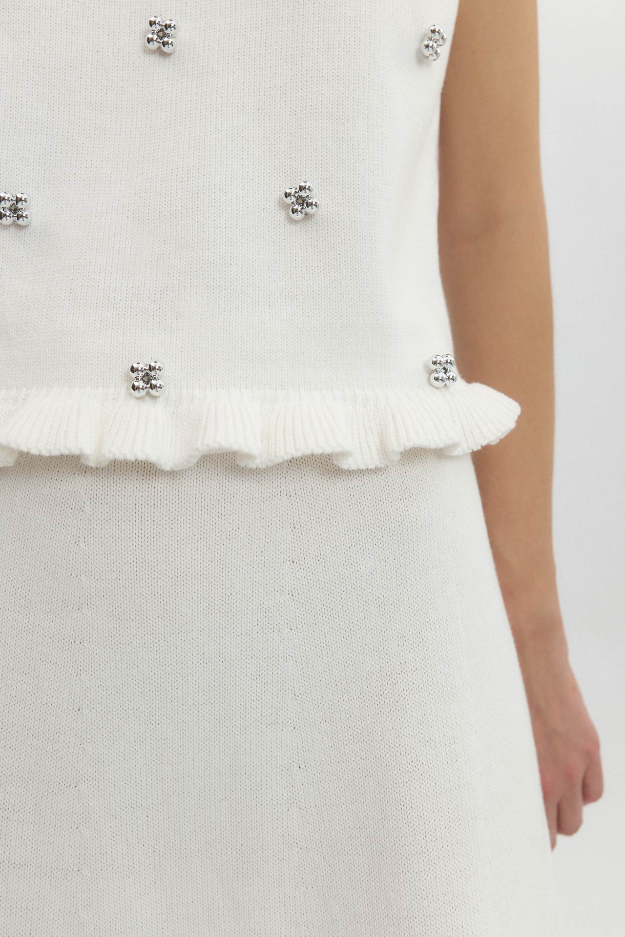 KNIT VEST WITH BEADED EMBELLISHMENTS