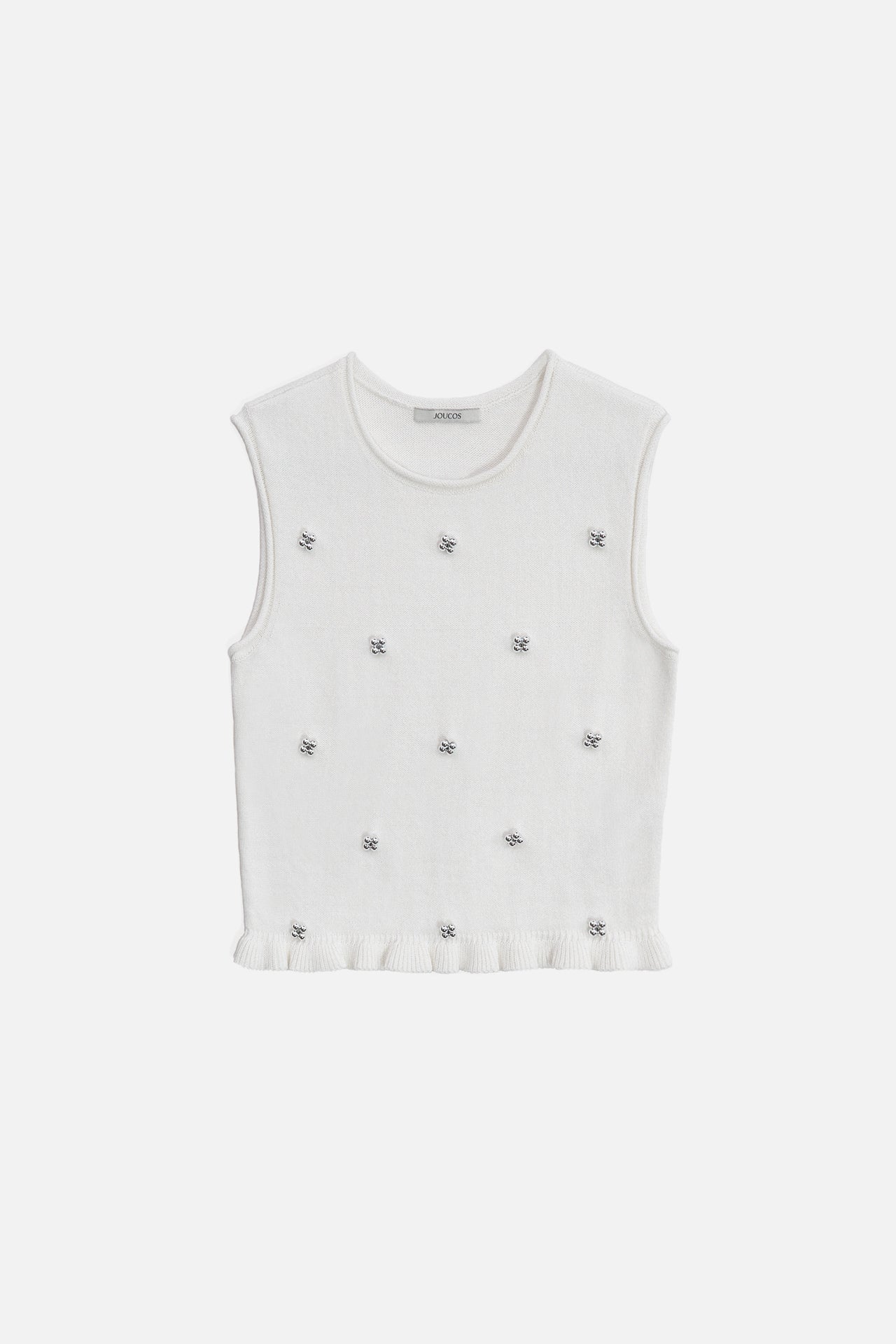 KNIT VEST WITH BEADED EMBELLISHMENTS