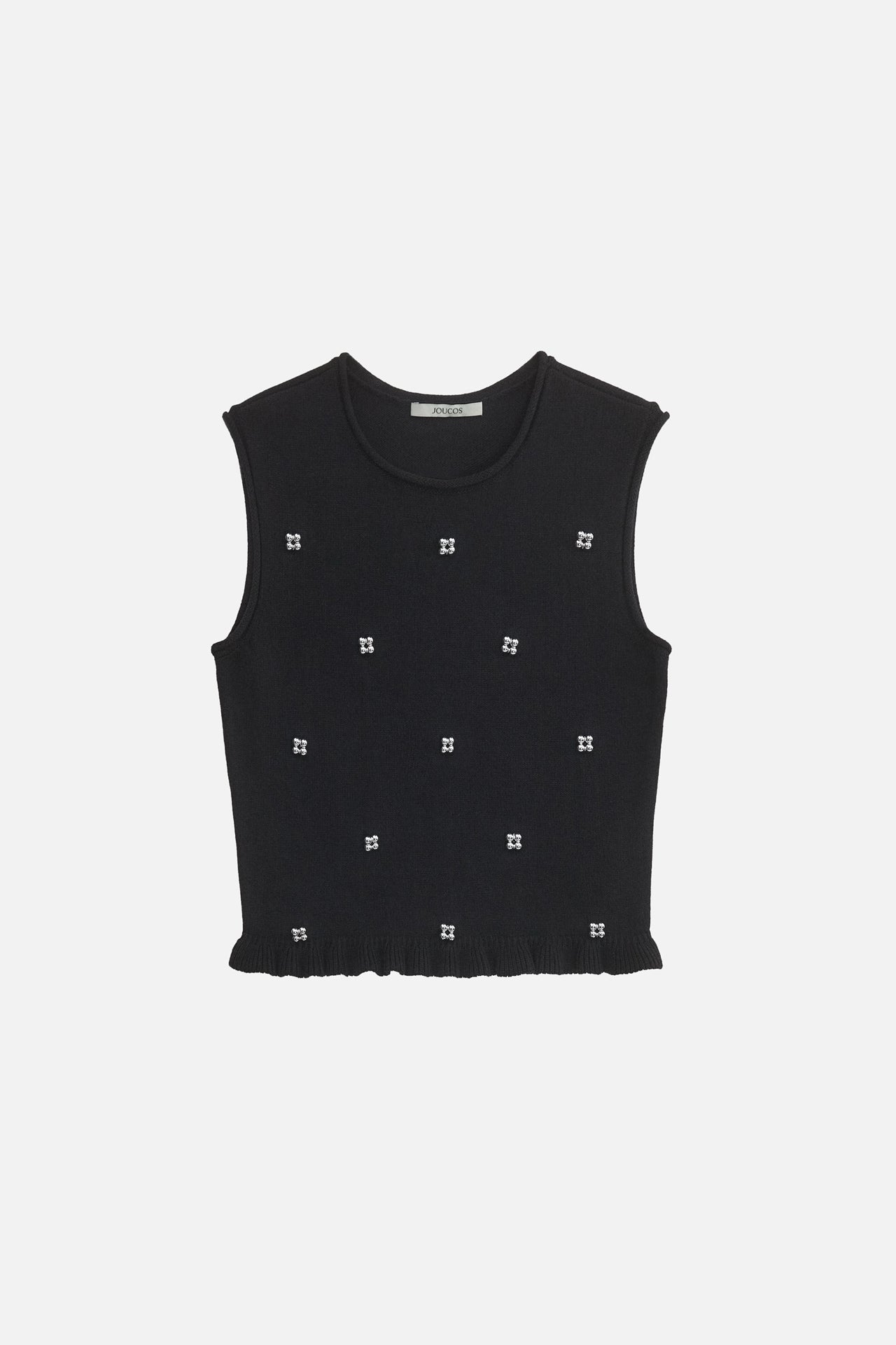 KNIT VEST WITH BEADED EMBELLISHMENTS