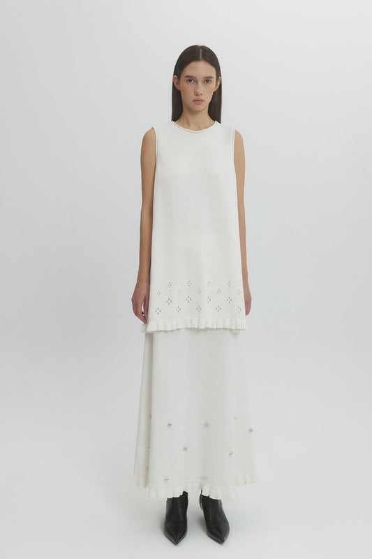 POINTELLE KNIT DRESS
