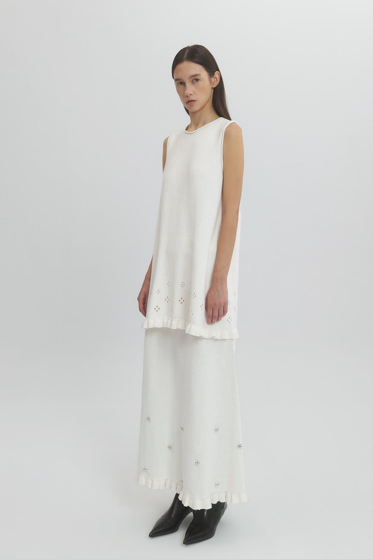 POINTELLE KNIT DRESS