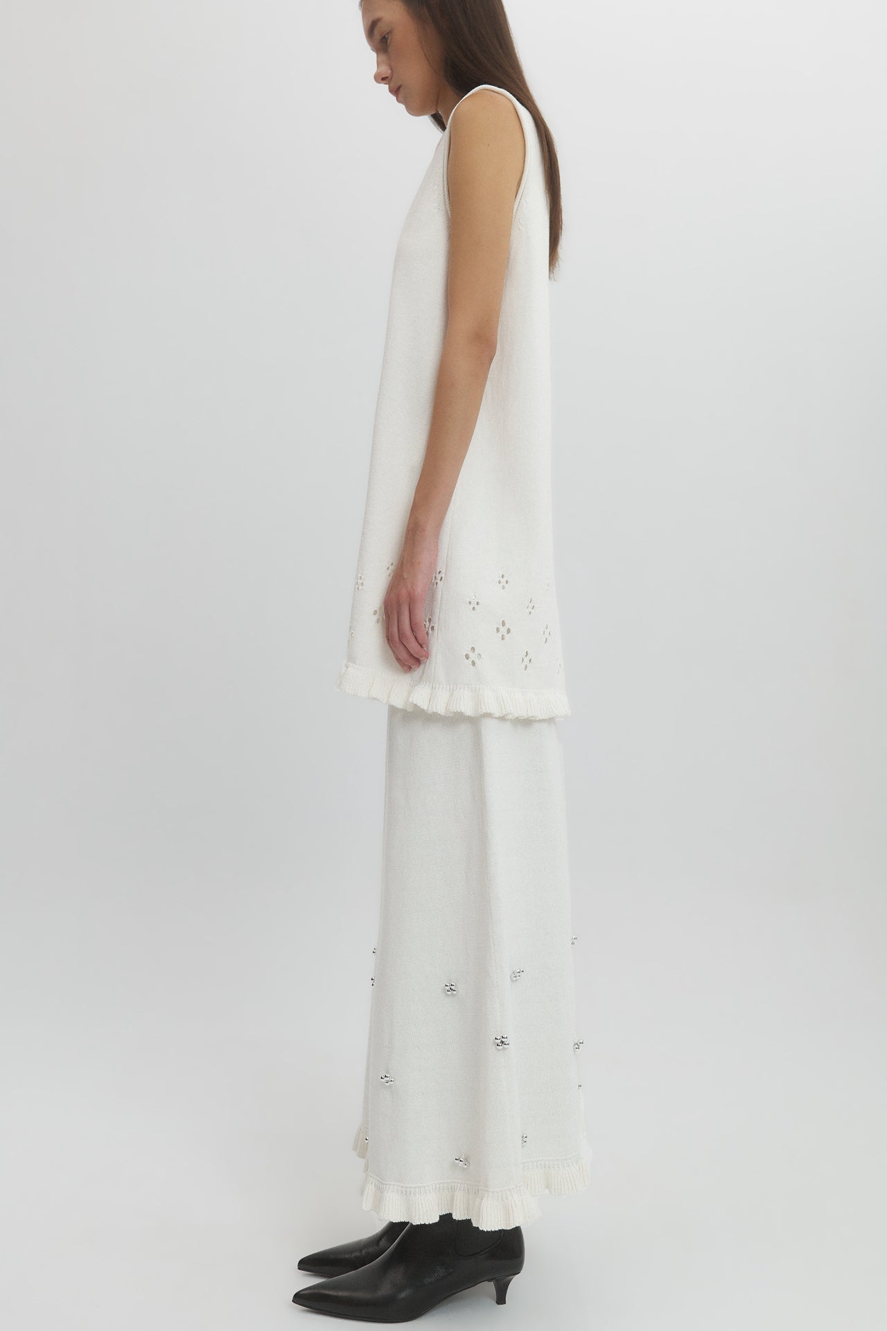 POINTELLE KNIT DRESS