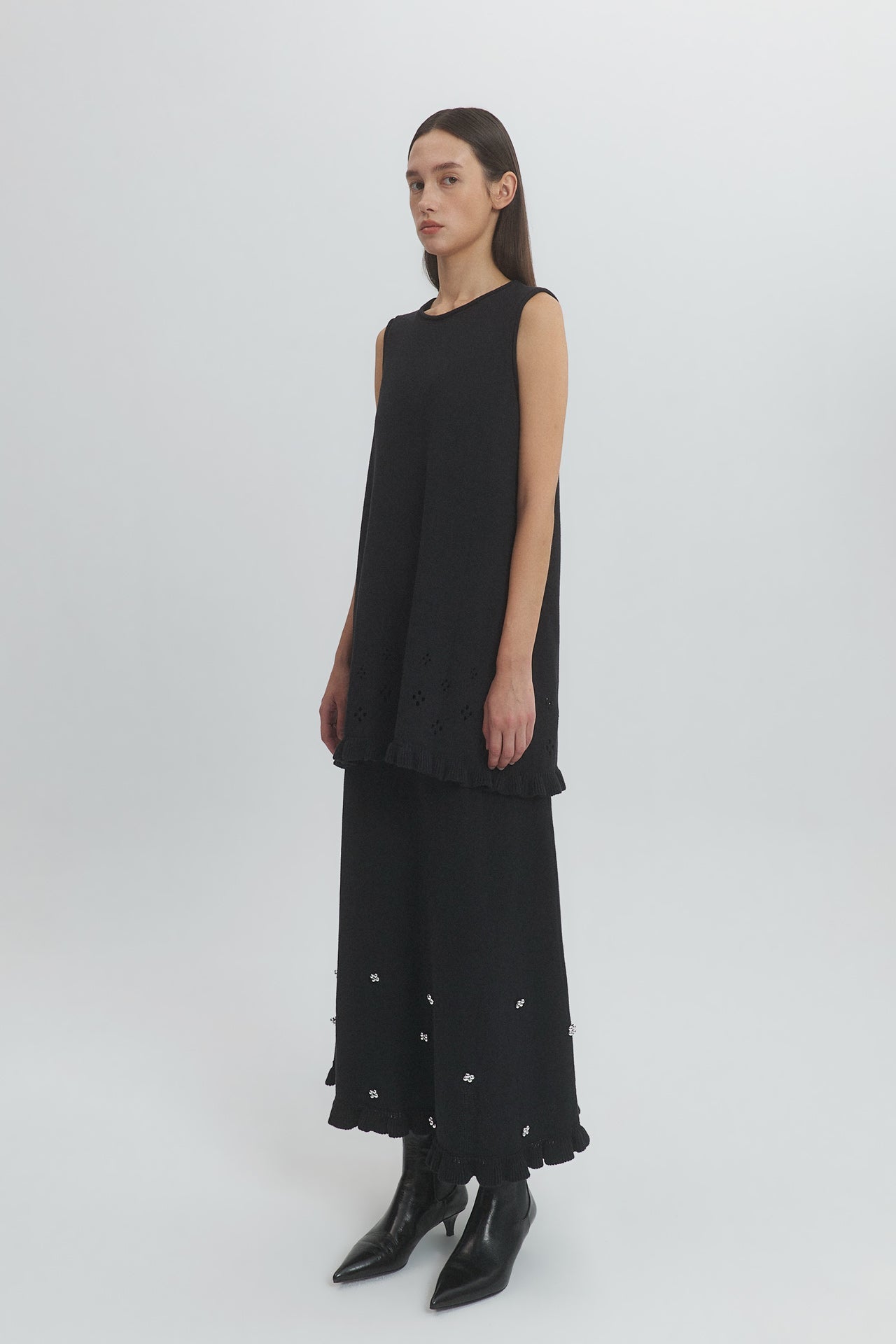 POINTELLE KNIT DRESS