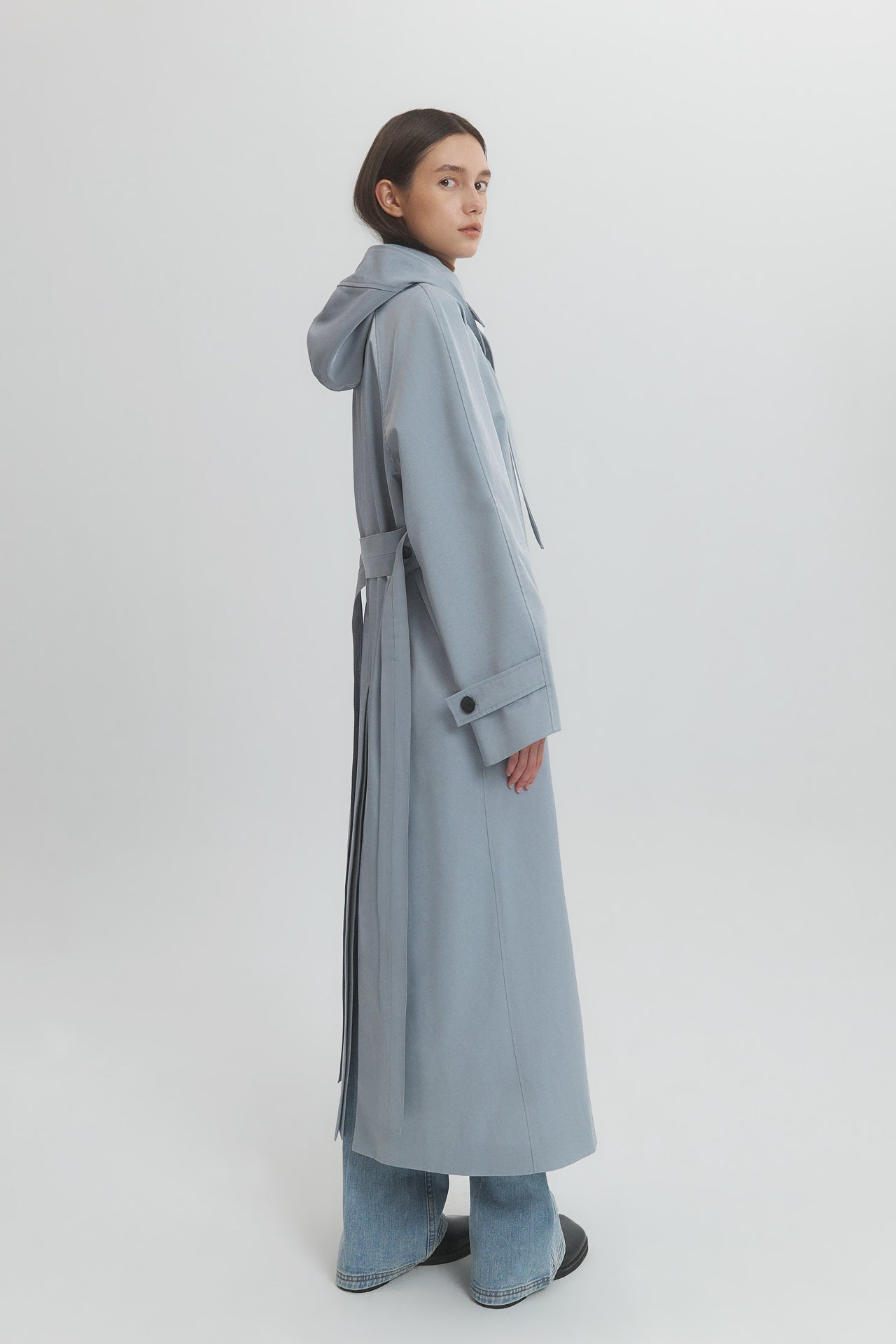 TRENCH COAT WITH DETACHABLE HOOD