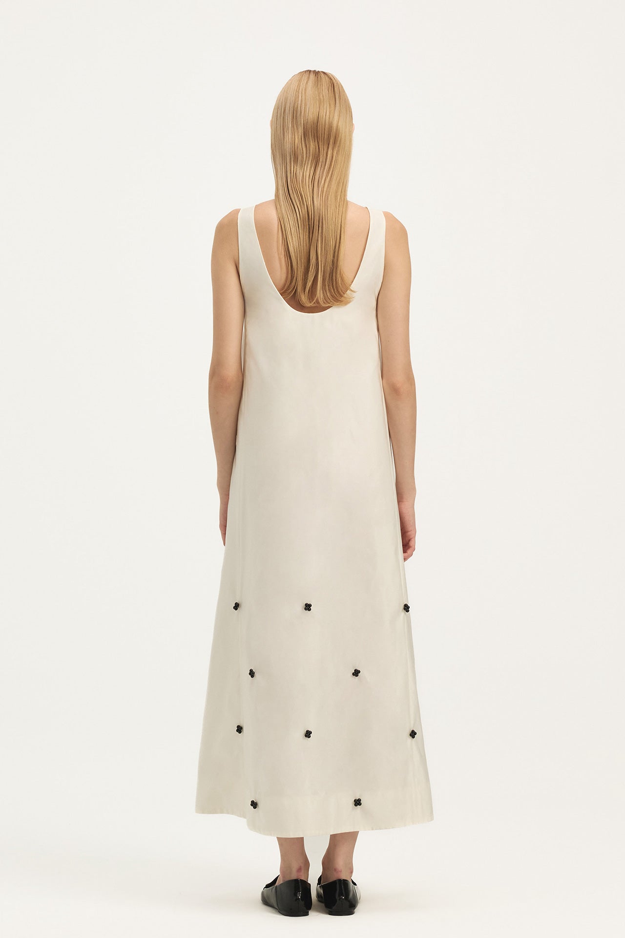 NYLON DRESS WITH BEADED EMBELLISHMENTS