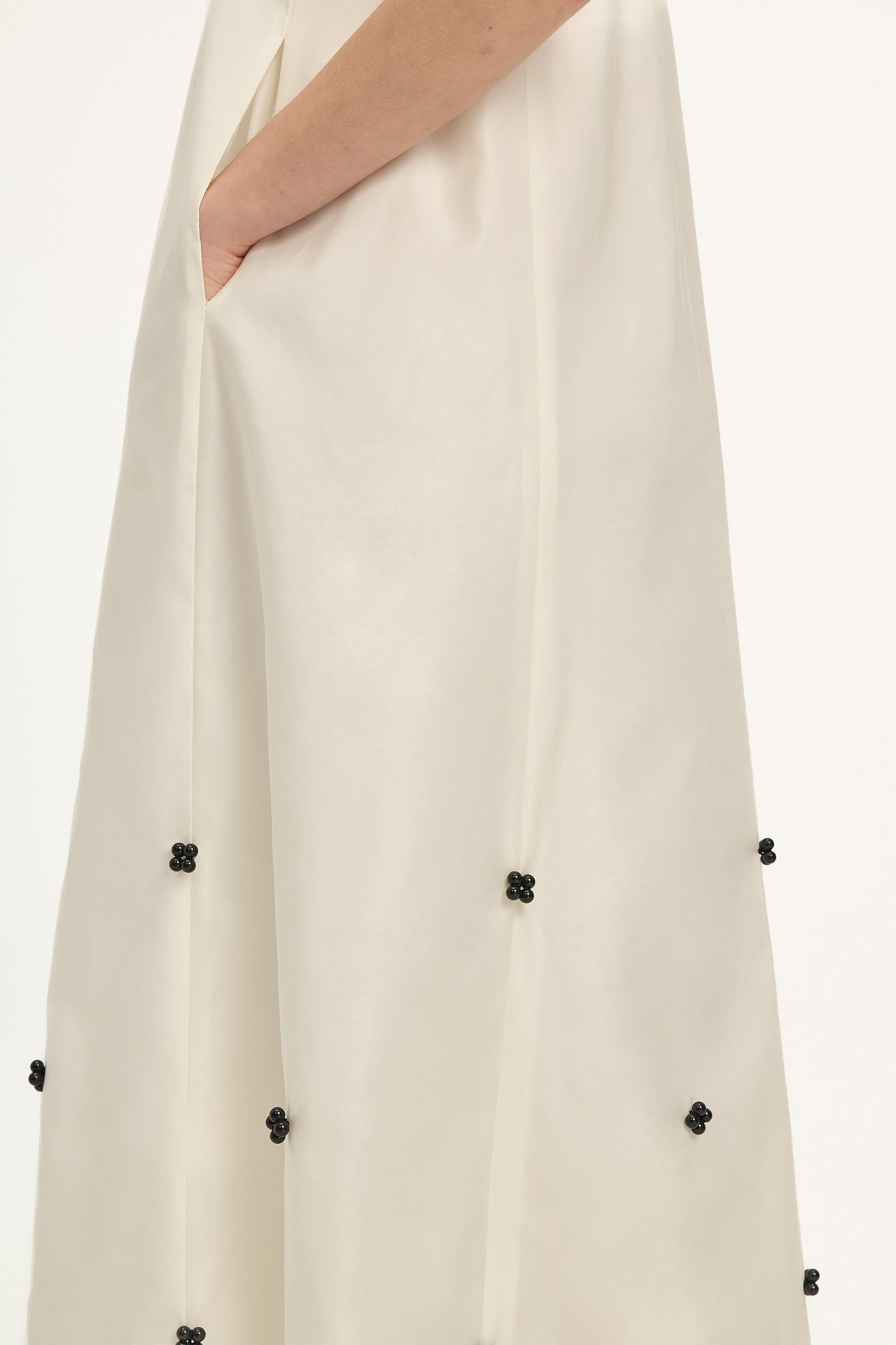 NYLON DRESS WITH BEADED EMBELLISHMENTS