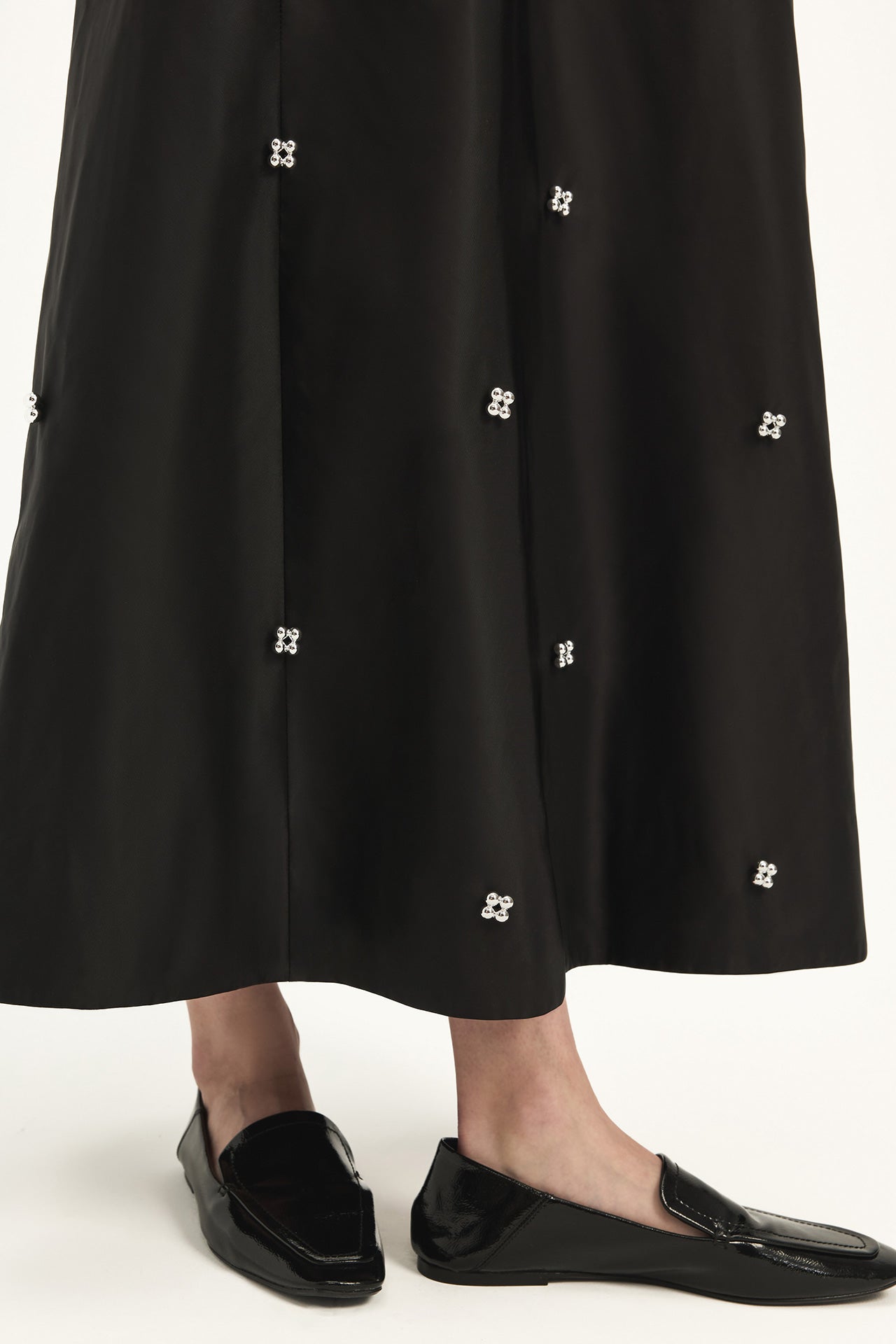 NYLON DRESS WITH BEADED EMBELLISHMENTS