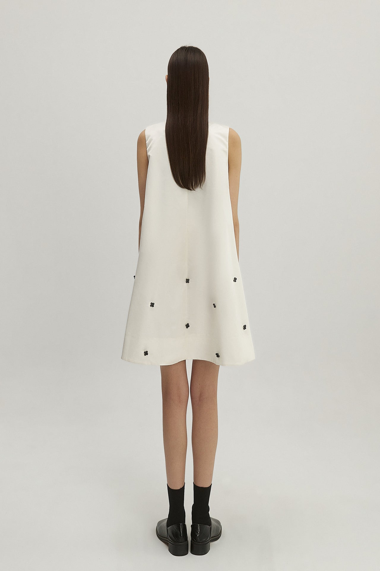 NYLON DRESS WITH BEADED EMBELLISHMENTS