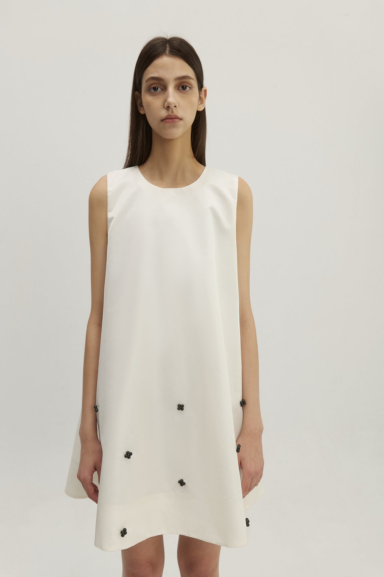 NYLON DRESS WITH BEADED EMBELLISHMENTS