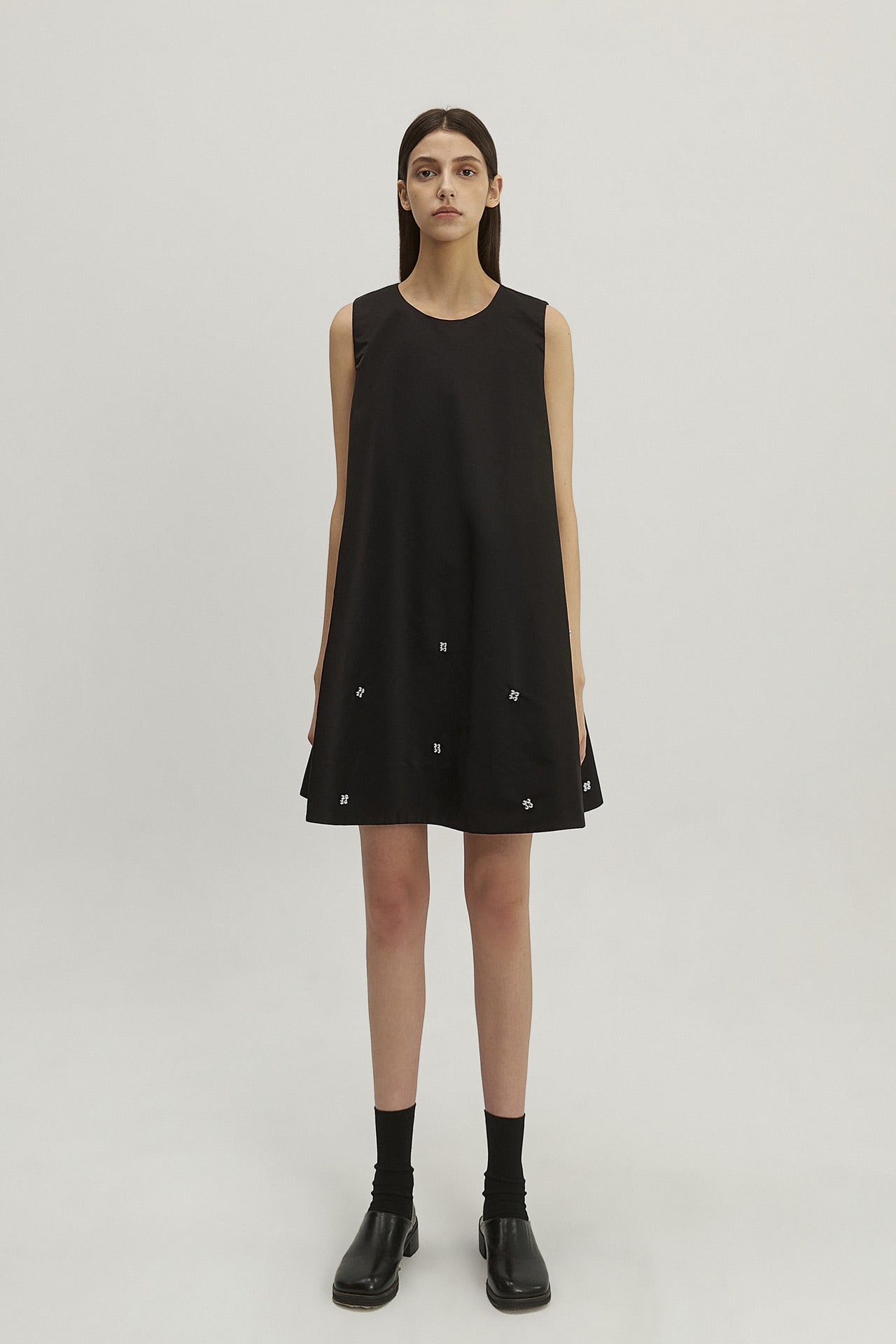 NYLON DRESS WITH BEADED EMBELLISHMENTS