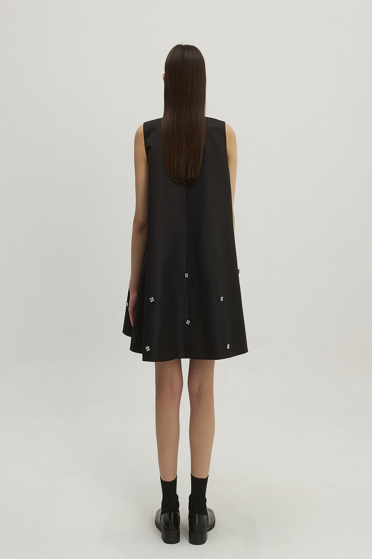 NYLON DRESS WITH BEADED EMBELLISHMENTS
